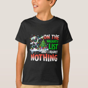 T-shirt Noël de football sur la liste des vilains et je re