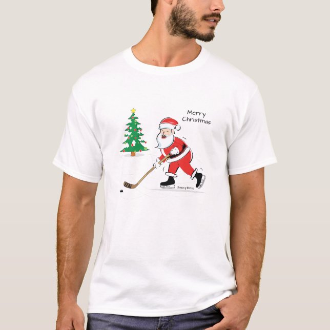 T-shirt Noël de Hockey Père Noël (Devant)
