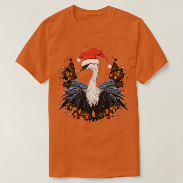 T-shirt Noël de la grue blanche (Design devant)