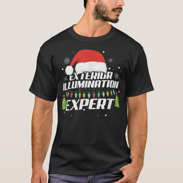 T-shirt Noël de Noël à l'expert en éclairage extérieur (Devant)