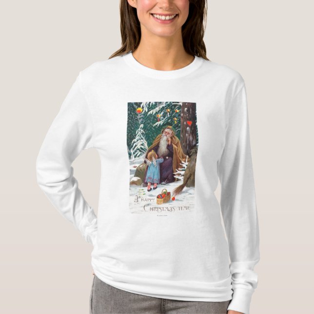T-shirt Noël de père de temps de Noël heureux avec (Devant)