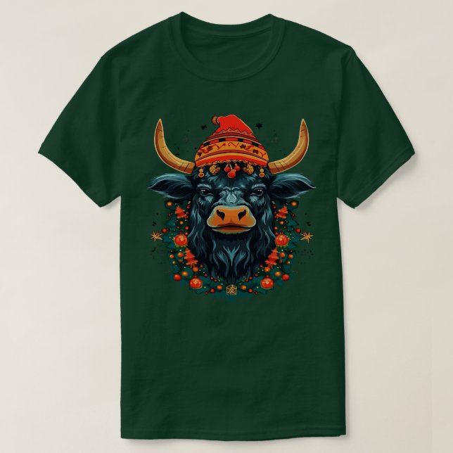 T-shirt Noël des buffles d'eau (Design devant)
