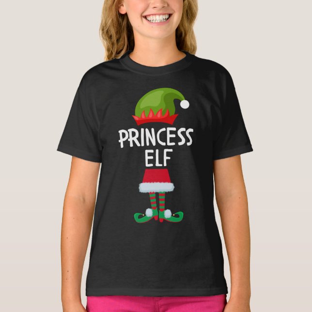 T-shirt Noël des elfes de princesse (Devant)