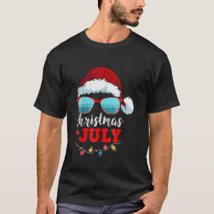 T-shirt Noël des femmes en juillet Père Noël lunettes de s