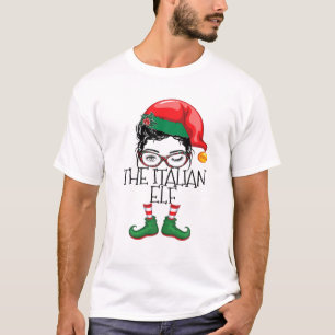 T-shirt Noël des pyjamas de famille des elfes italiens