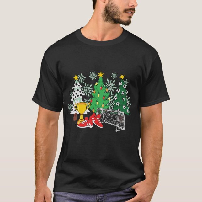 T-shirt noël des sapins de football (Devant)