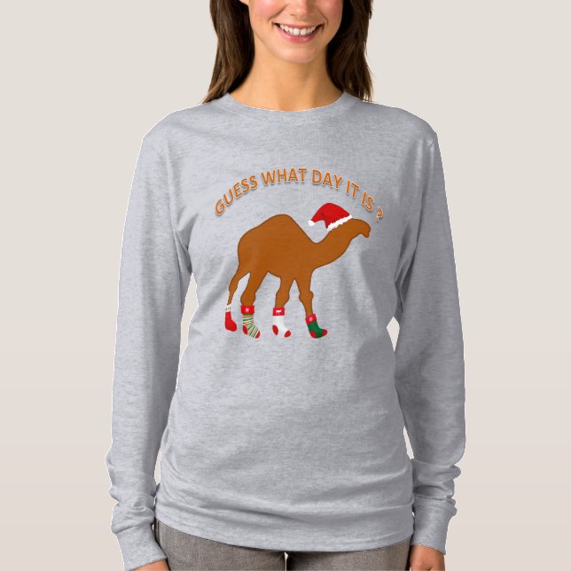 T-shirt Noël Devinez Quel Jour C'Est Drôle Noël (Devant)