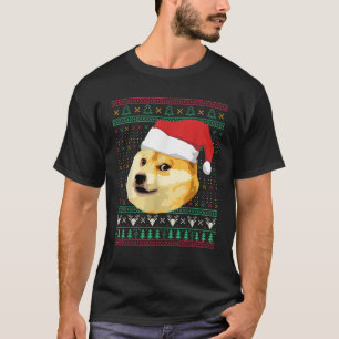 T-shirt Noël Doge Mème Shiba Inu Père Noël Drôle Vilain Sw