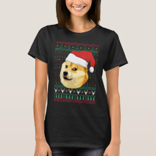 T-shirt Noël Doge Mème Shiba Inu Père Noël Drôle Vilain Sw