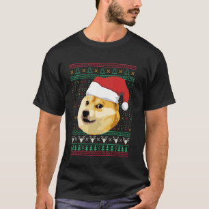 T-shirt Noël Doge Mème Shiba Inu Père Noël Drôle Vilain Sw