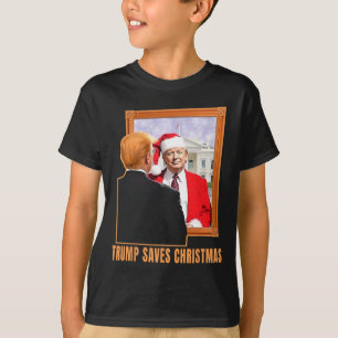 T-shirt Noël Donald Trump Président 2024 Trump sauve