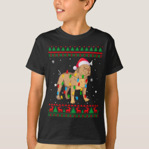 T-shirt Noël Doux moche Feux de Noël Pitbull Chien Lov