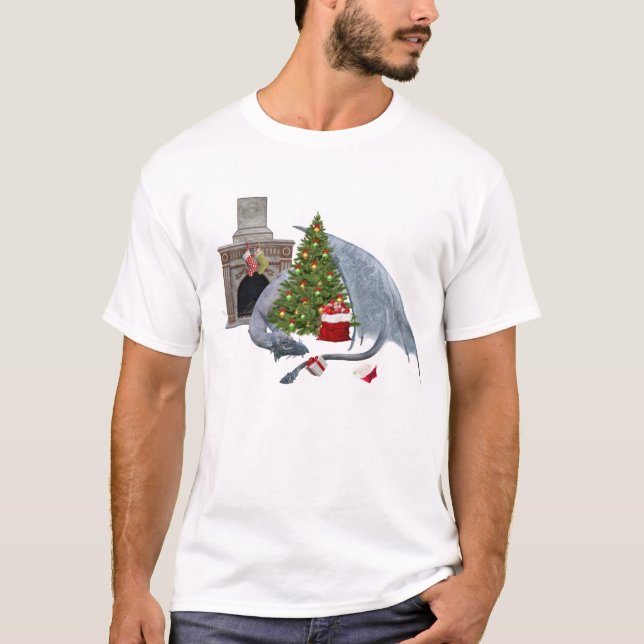 T-shirt Noël Dragon Fête Mythique (Devant)