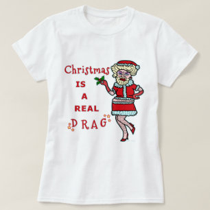 T-shirt Noël drôle Bah Père Noël fumiste dans l'entrav
