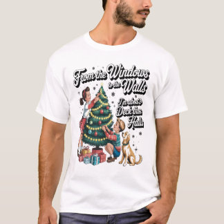 T-shirt Noël drôle des fenêtres aux murs