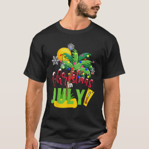 T-shirt Noël Drôle En Juillet Tee Summer Beach Vacation