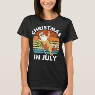 T-shirt Noël drôle Père Noël en Juillet Chemise, Rétro été