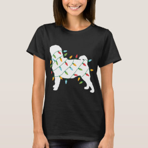 T-shirt Noël drôle pour le Carlin des lumières de Noël Amo