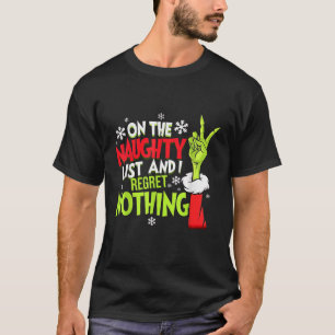 T-shirt Noël Drôle Sur La Liste Mauvaise Et Je Regrette N