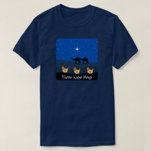 T-shirt Noël drôle Trois Poules Sages