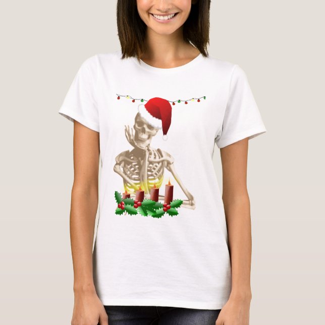 T-shirt noël du crâne (Devant)