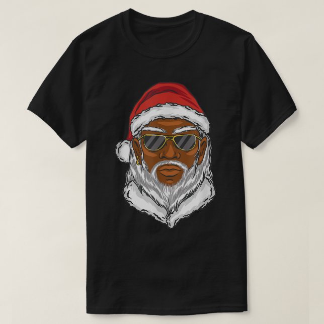 T-shirt Noël du Père Noël Cool noir (Design devant)