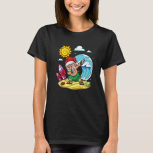 T-shirt Noël du Père Noël Dabbing en Juillet Plage de Noël