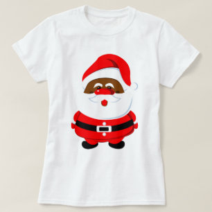 T-shirt Noël du Père Noël noir afro-américain