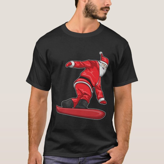 T-shirt Noël du Père Noël snowboard (Devant)