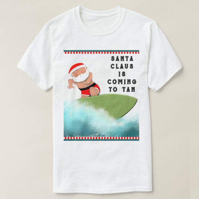 T-shirt Noël du surf de plage (Design devant)
