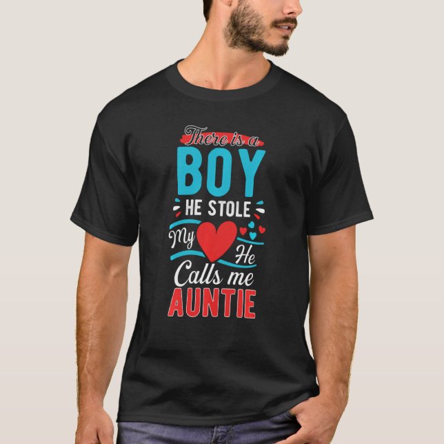 T-shirt Noël D'Un Garçon Qu'Il M'A Volé Le Coeur Il M'Appe (Devant)