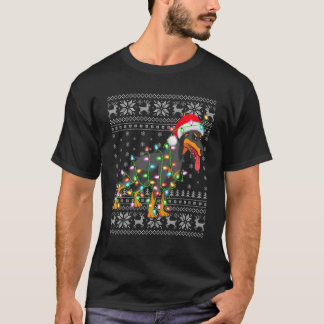 T-shirt Noël Éclairage de Noël Chapeau moche Doberman Noël