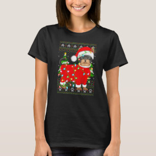 T-shirt Noël Éclairage Laide Père Noël Yorkshire Terrier N