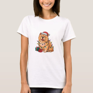 T-shirt Noël Éclairage Noël Chow Chow Chien Noël