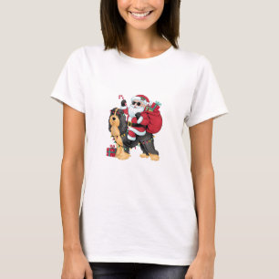 T-shirt Noël Éclairage Père Noël équitation Havanais Chien