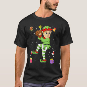T-shirt Noël Elf Baseball Pitcher Boys Enfants Ados Xma