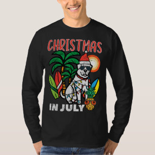 T-shirt Noël En Juillet Amoureux des chiens Beach Noël Été