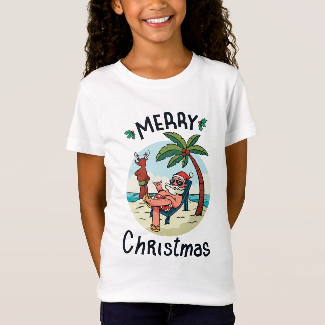 T-Shirt Noël en juillet Carré Sticker Carte postale (Devant)