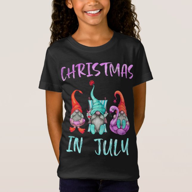 T-Shirt Noël en juillet Drôles de gnomes Noël en juillet G (Devant)