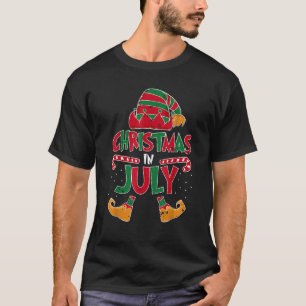 T-shirt noël en juillet elf beach été drôles noël