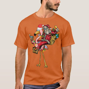 T-shirt Noël En Juillet Été Cocktails Flamant rose Père No