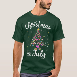 T-shirt Noël En Juillet Faisons Lit Arbre de Noël Fla
