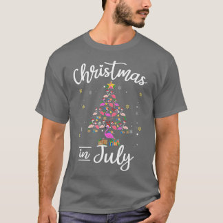 T-shirt Noël En Juillet Faisons Lit Arbre de Noël Fla