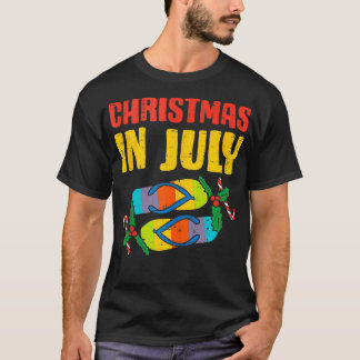 T-shirt Noël En Juillet Flip Flops Summer Beach Noël Homme
