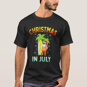 T-shirt Noël en juillet Funny Père Noël Summer Xmas Hommes