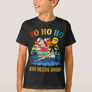 T-shirt Noël En Juillet Funny Père Noël Surf Summer Beach