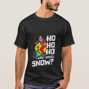 T-shirt Noël En Juillet Funny Père Noël Surf Summer Beach