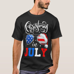 T-shirt Noël en juillet Lunettes de soleil américaines p
