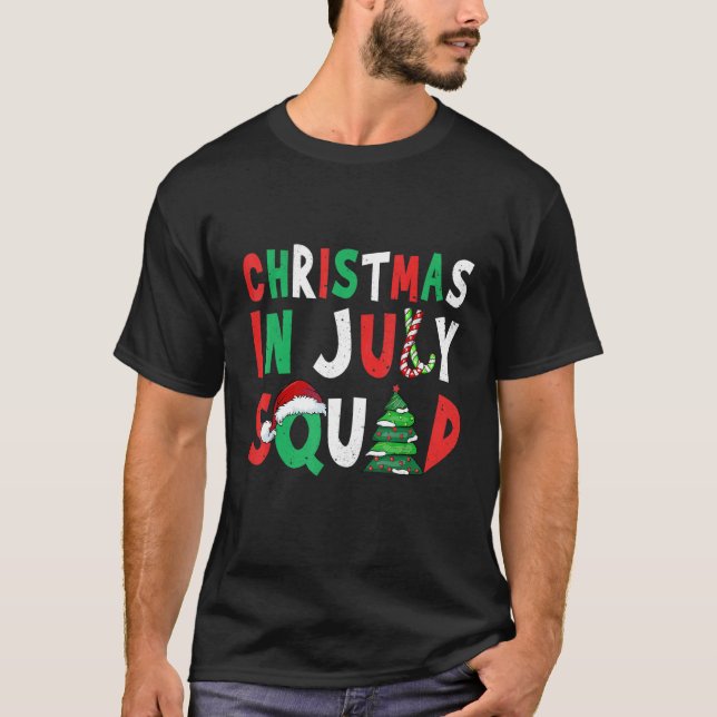 T-shirt Noël En Juillet Noël Arbre Été Hommes Femmes Enfan (Devant)