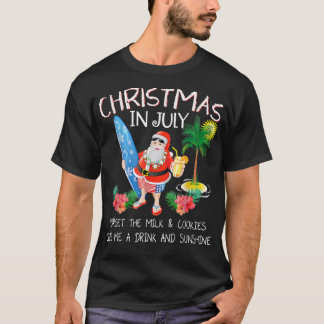 T-shirt Noël En Juillet Pas De Lait Et Cookies Juste Bière
